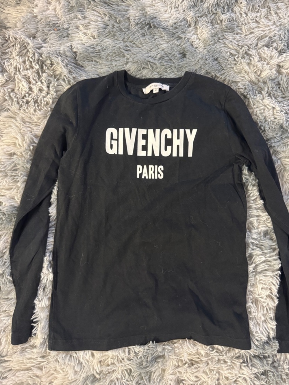 Givenchy Black Long Sleeve Crewneck with White Logo